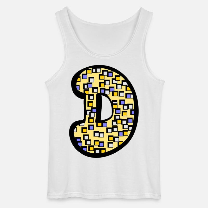 Buchstabe D mit Charakter - Gildan Männer Tank Top - Weiß