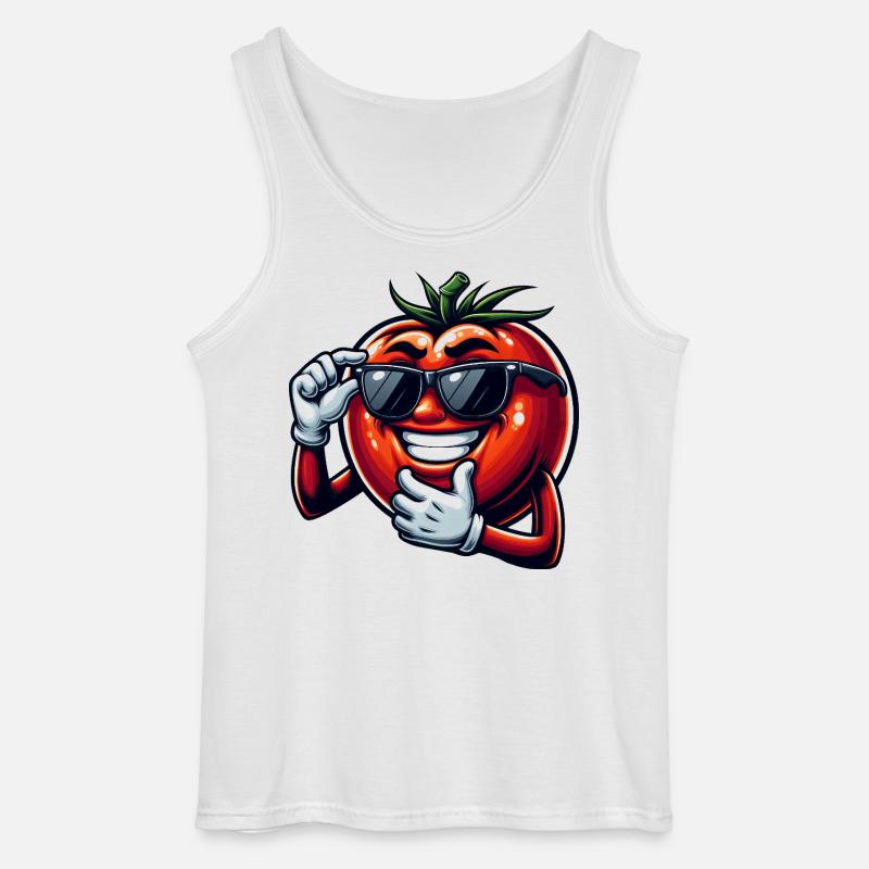 Coole Tomate mit Sonnenbrille Sommer Eitelkeit - Gildan Männer Tank Top - Weiß