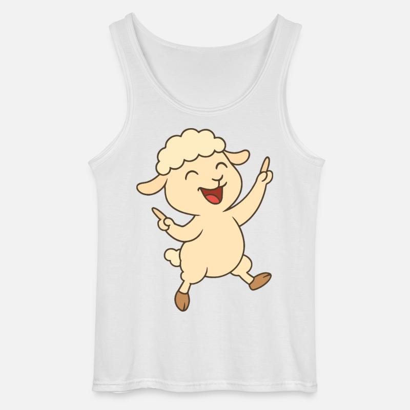 Tanzendes Lämmchen - Gildan Männer Tank Top - Weiß