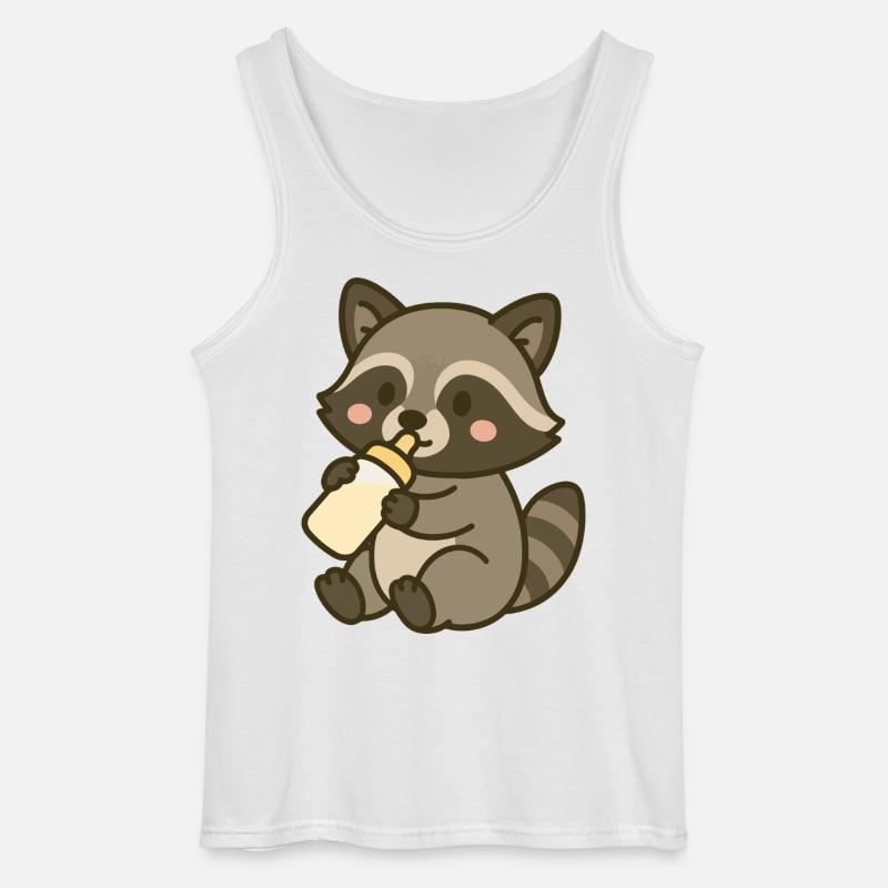Flaschenzeit mit Waschbärchen - Gildan Männer Tank Top - Weiß