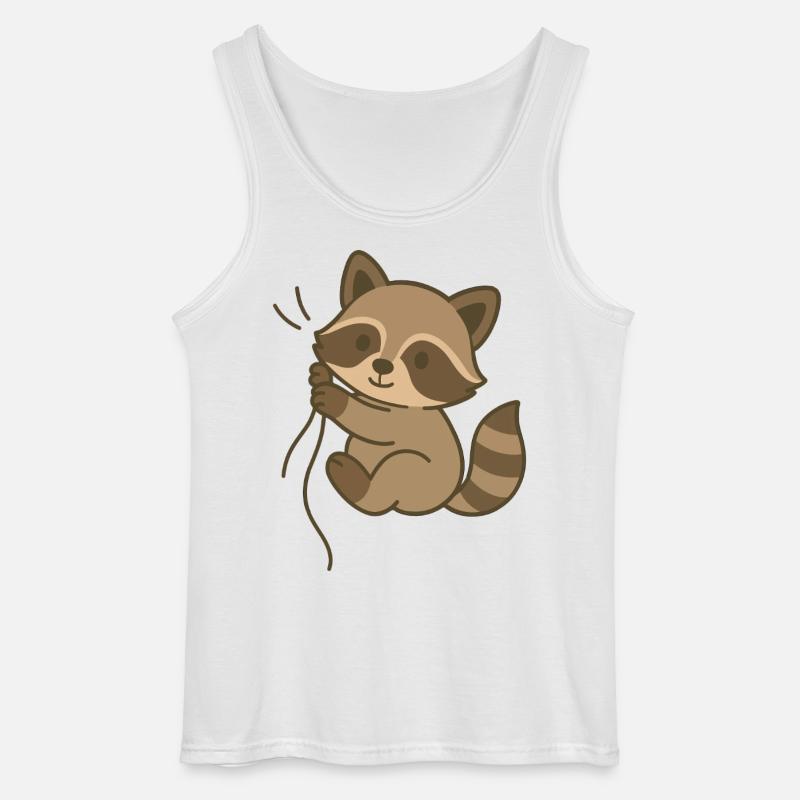 Eingekuschelt Waschbärchen - Gildan Männer Tank Top - Weiß