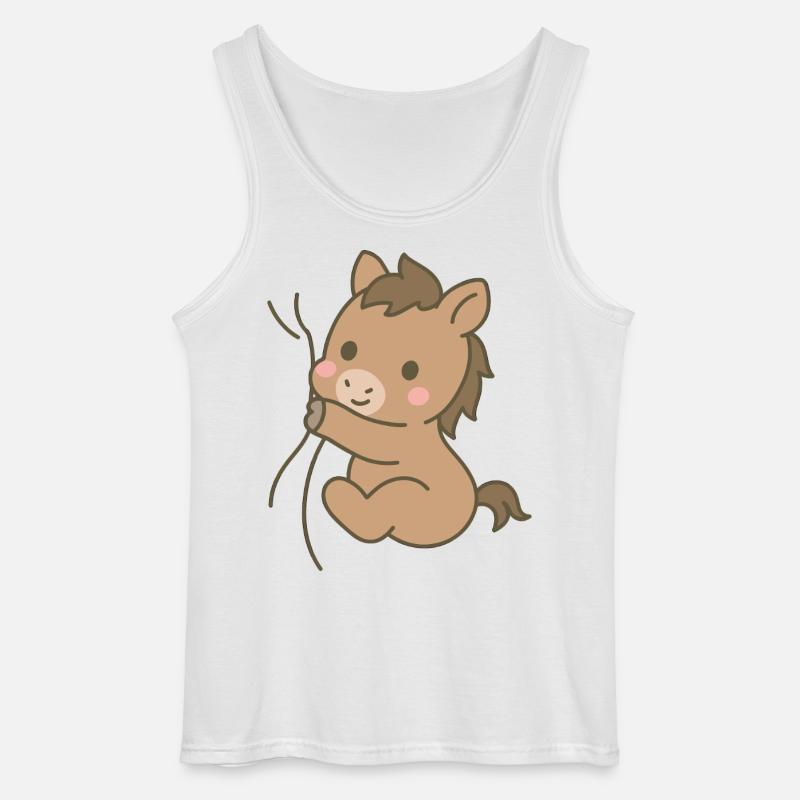 Eingekuschelt Pferdchen - Gildan Männer Tank Top - Weiß