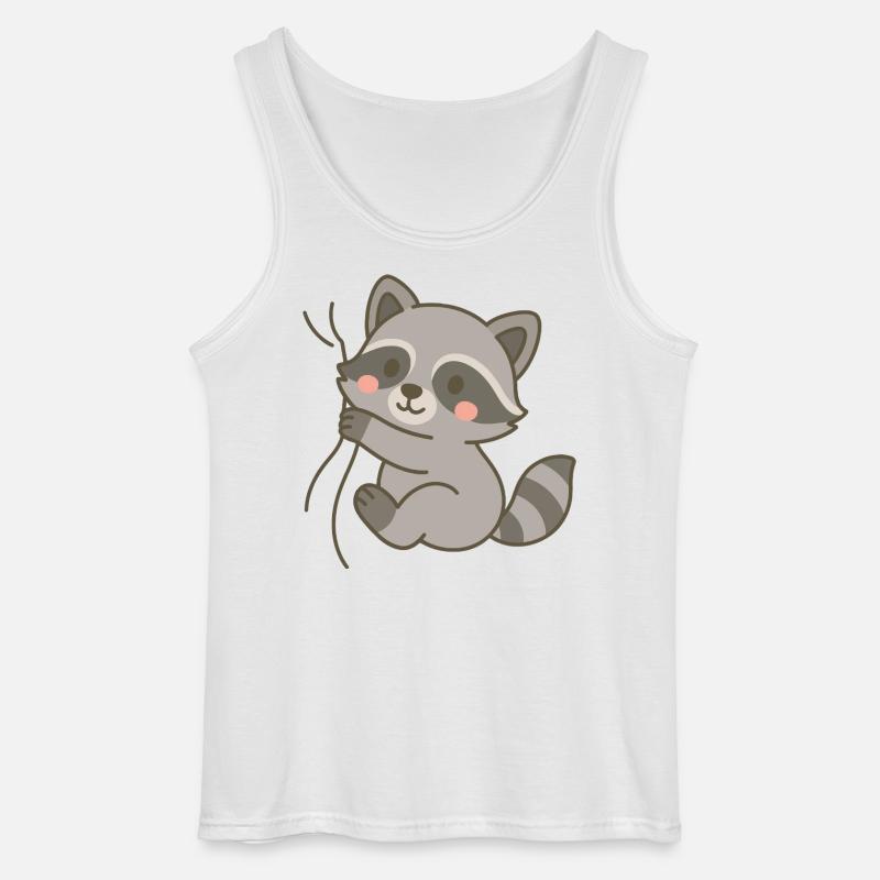 Eingekuschelt Waschbär - Gildan Männer Tank Top - Weiß