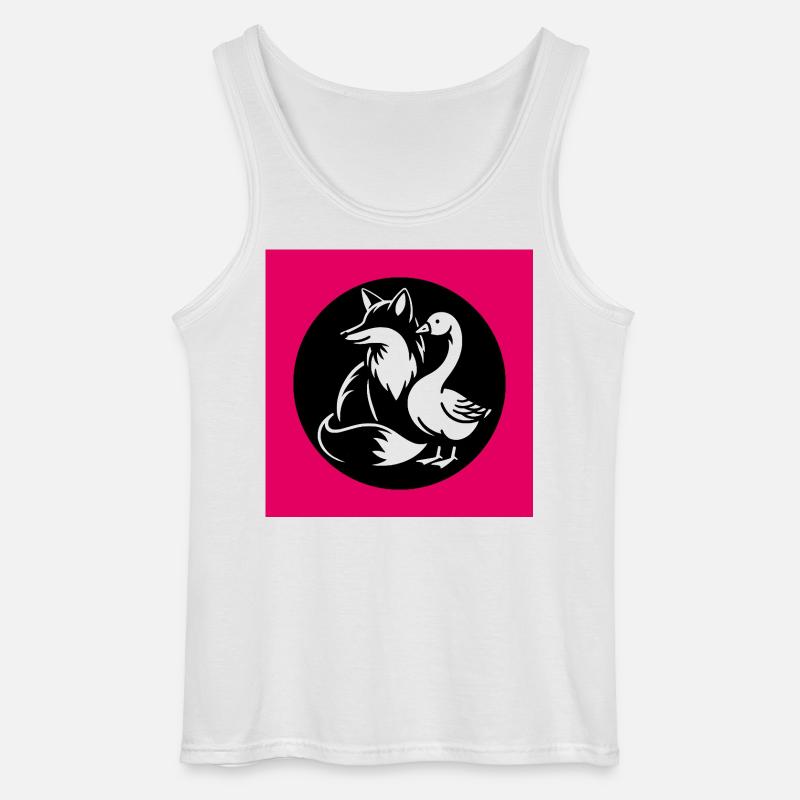 Fuchs und Gans in Freundschaft - Gildan Männer Tank Top - Weiß