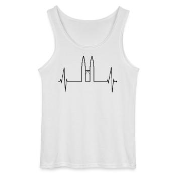 Kuala Lumpur Skyline Heartbeat Malaisie Amour KLCC - Débardeur Gildan Homme - blanc - Devant - AI Model Male 185 dark (185cm)