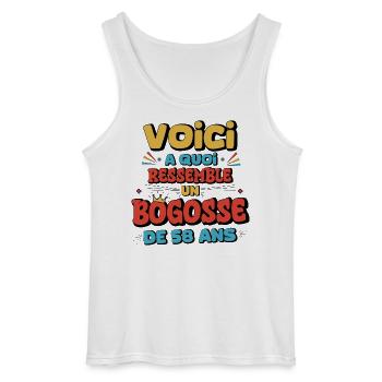 Nostalgic humour 58 years old - Gildan Men’s Tank Top - white - Front - AI Model Male 185 dark (185cm)