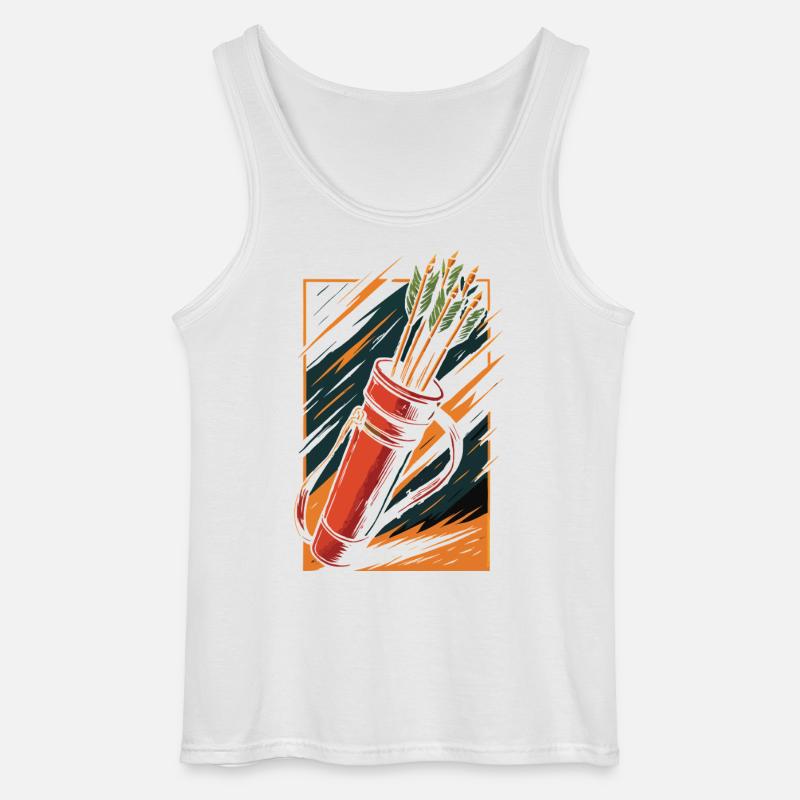 Bogenschießen Bogen Köcher Pfeile Design - Gildan Männer Tank Top - Weiß