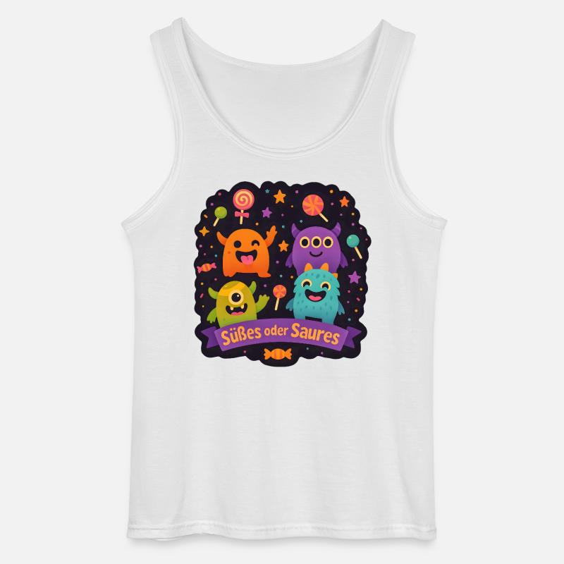 Süßes oder Saures - Monsterparty - Gildan Männer Tank Top - Weiß