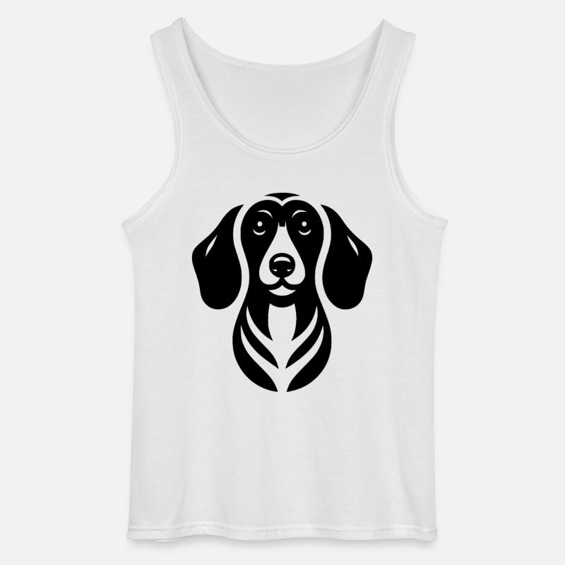Dackel - Gildan Männer Tank Top - Weiß