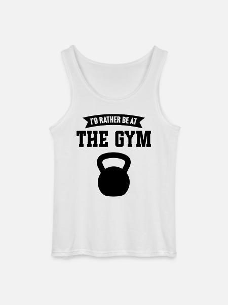 I'd rather be at the gym - Gildan Men’s Tank Top - white