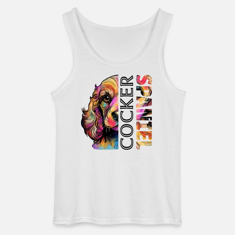 Farbenfroher Cocker Spaniel - Gildan Männer Tank Top - Weiß