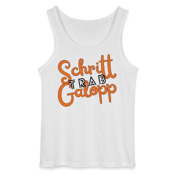 Schritt Trab Galopp - Gildan Männer Tank Top - Weiß - Vorne - AI Model Male 185 dark (185cm)