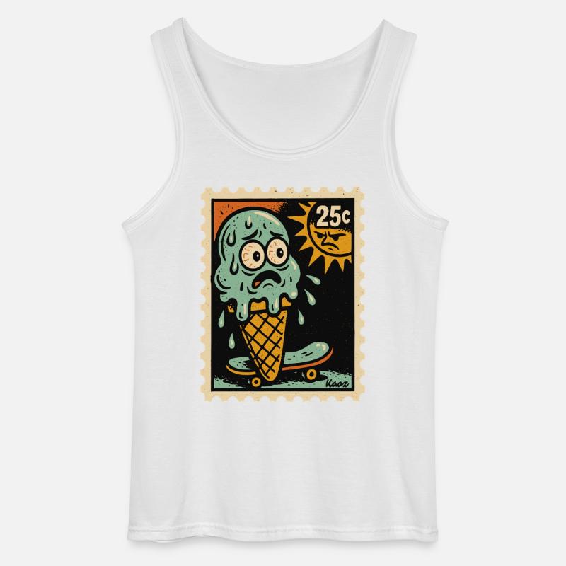 Melancholisches Eis und Sonnenstempel - Gildan Männer Tank Top - Weiß