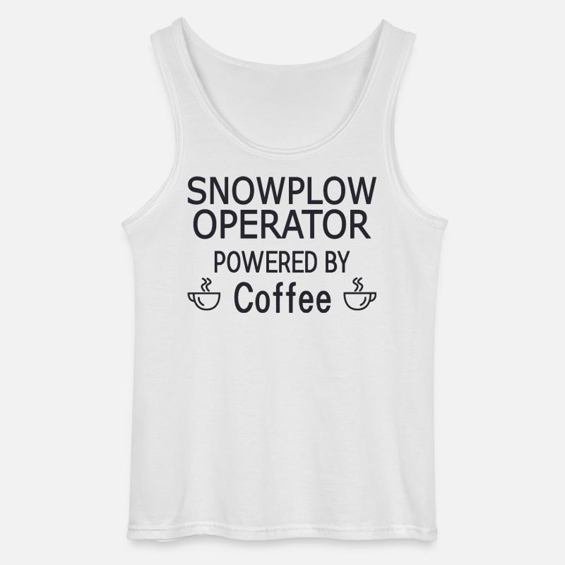 Snowplow Operator Powered Coffee Schneepflugfahrer - Gildan Männer Tank Top - Weiß