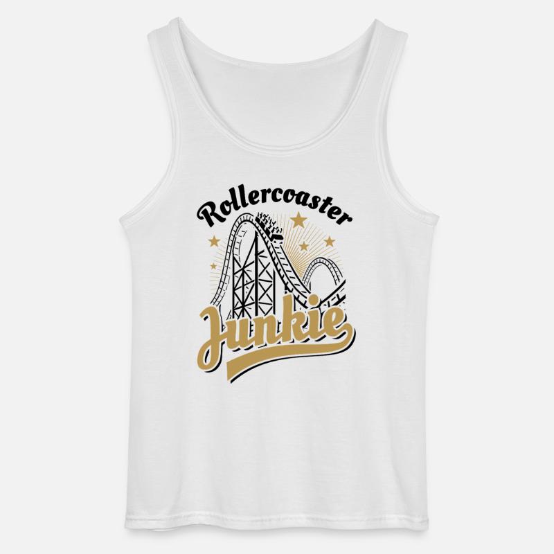 Rollercoaster Junkie - Roller Coaster - Loop - Gildan Men’s Tank Top - white