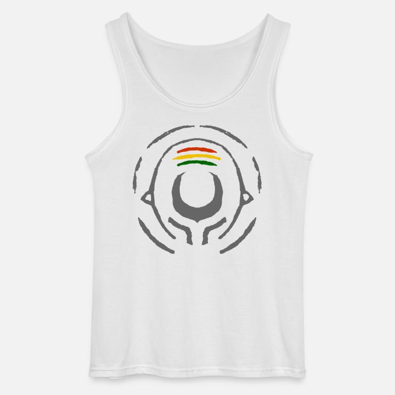 Abstract Reggae Circle Pattern - Gildan Men’s Tank Top - white