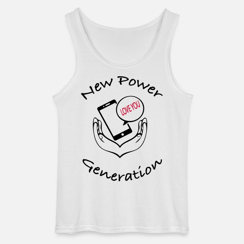 New Power Generation Love Message Design - Gildan Männer Tank Top - Weiß