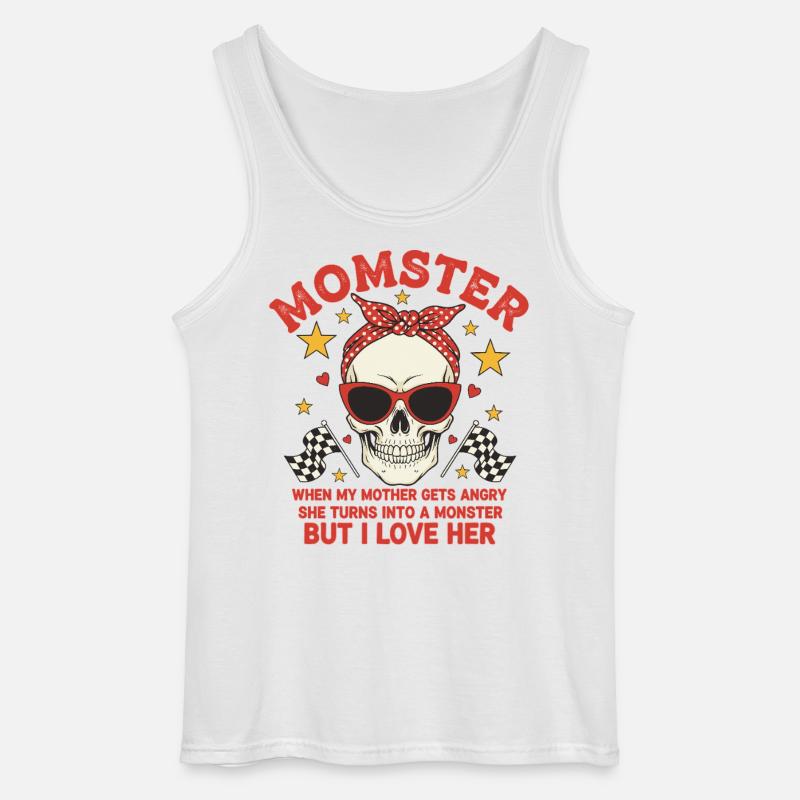 Monstermutter mit retro Skulls Design - Gildan Männer Tank Top - Weiß