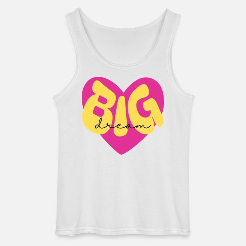Farbenfrohes Herzdesign "Dream Big" - Gildan Männer Tank Top - Weiß