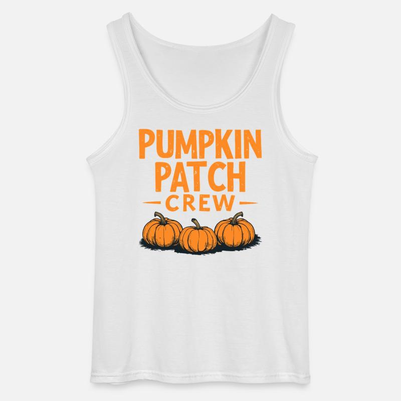Pumpkin Patch Crew - Kürbis Spruch - Gildan Männer Tank Top - Weiß