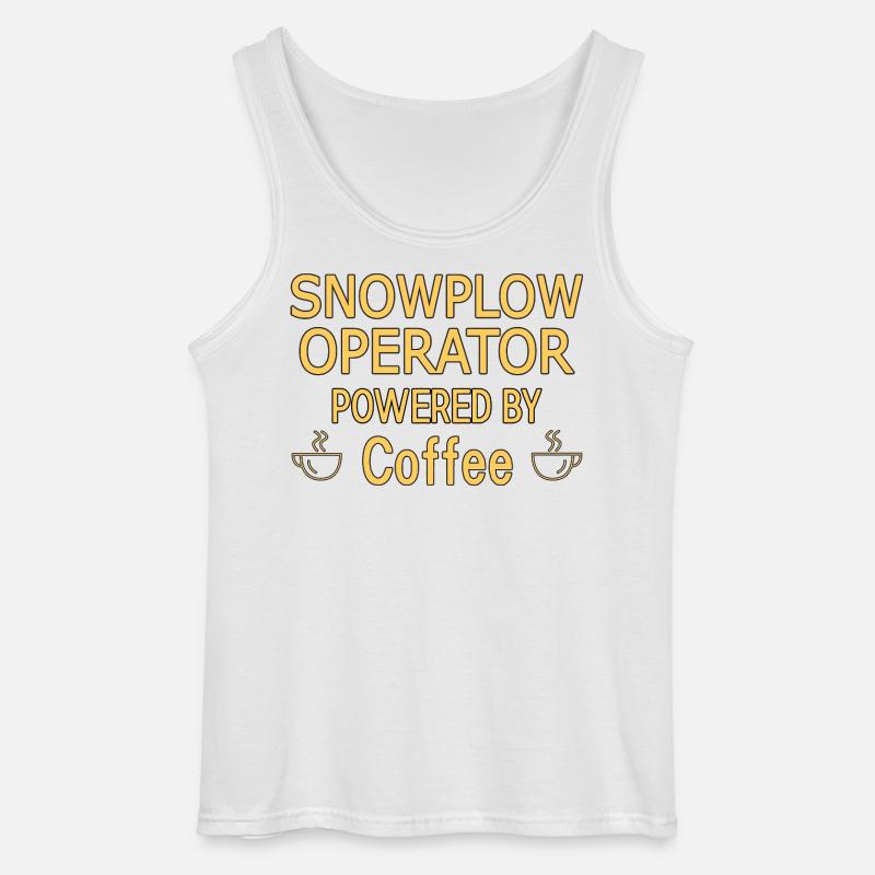 Snowplow Operator Powered Coffee Schneepflugfahrer - Gildan Männer Tank Top - Weiß