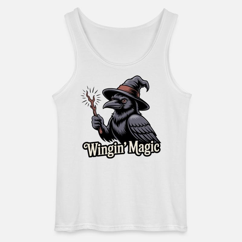 Wingin' Magic Raven - Gildan Männer Tank Top - Weiß