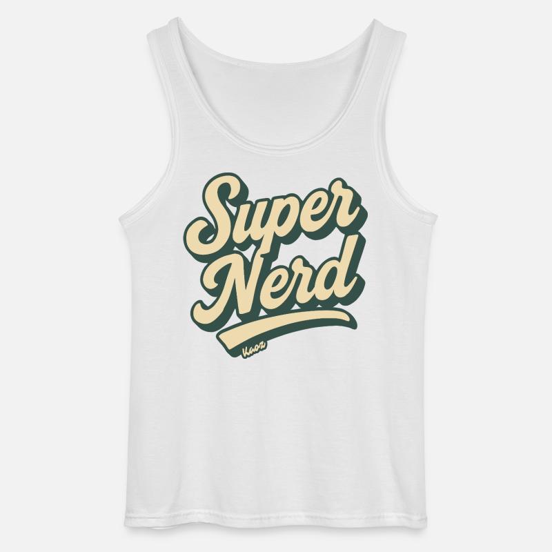 Super Nerd Retro Script - Gildan Men’s Tank Top - white