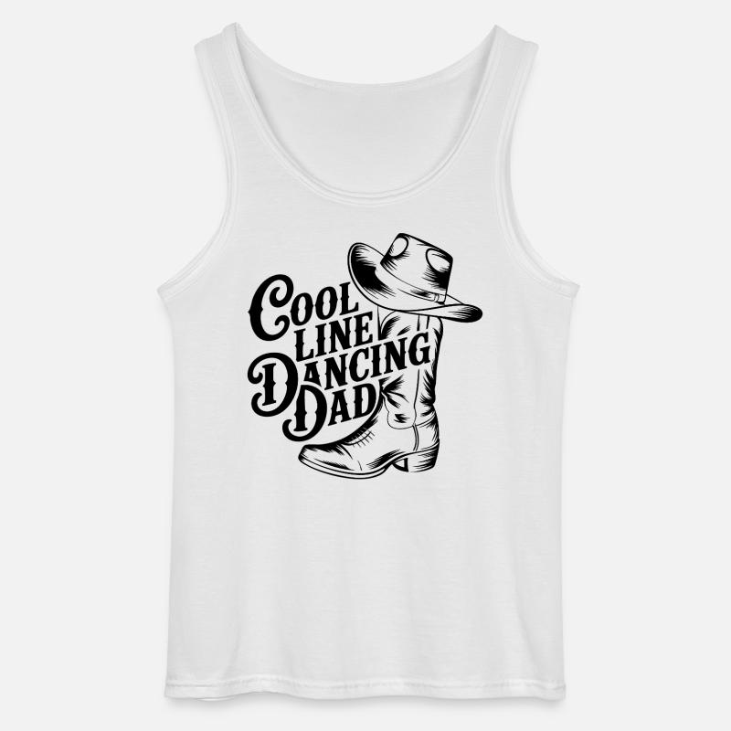 Linedance Papa tanzt Line Dance - Gildan Männer Tank Top - Weiß
