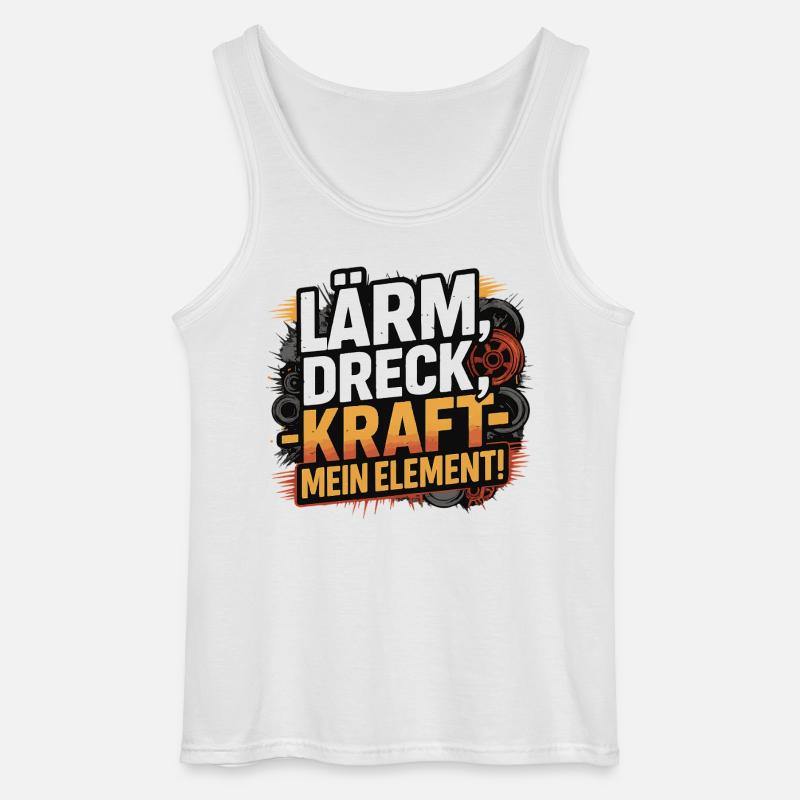 Lärm Dreck Kraft – Mein Element - Gildan Männer Tank Top - Weiß