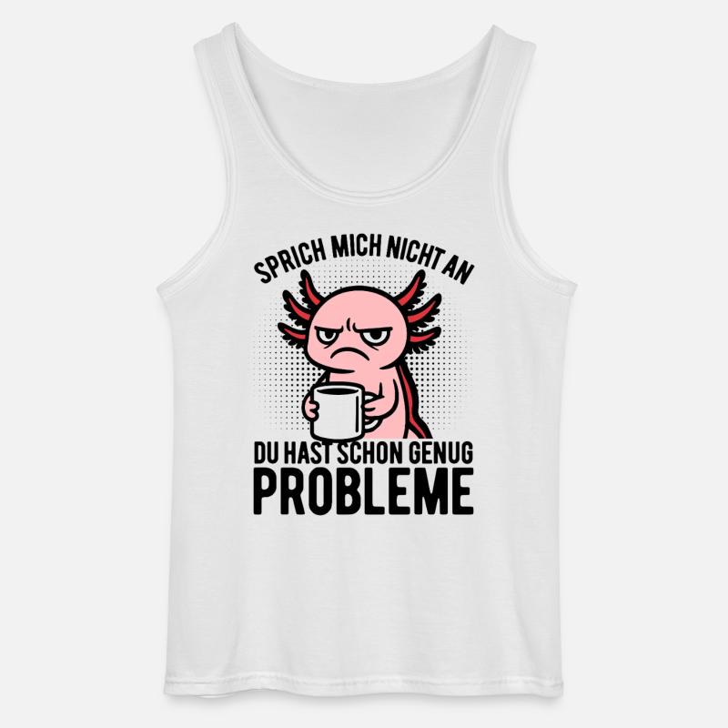 Sprich mich nicht an - Axolotl Kaffee - Gildan Männer Tank Top - Weiß