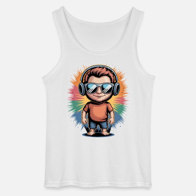 Regenbogen Beats Avatar - Gildan Männer Tank Top - Weiß