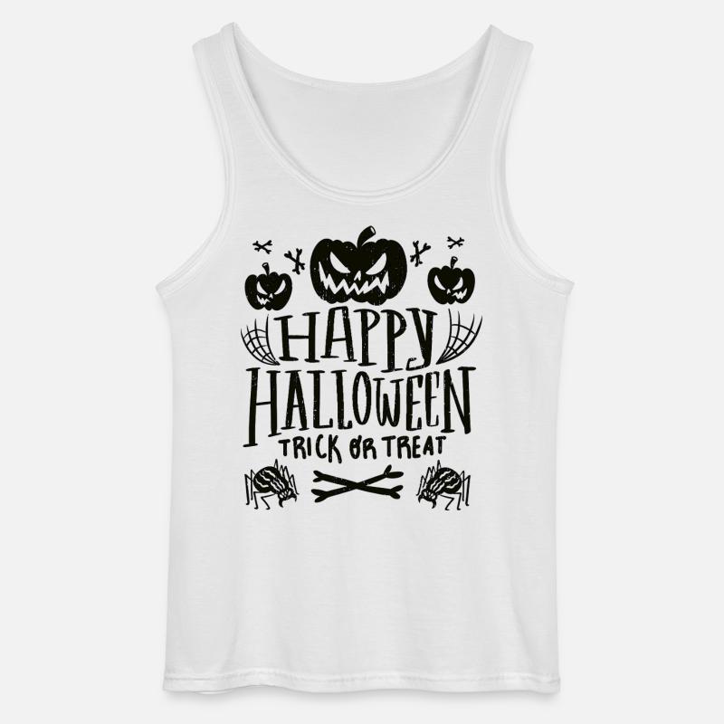 Fröhliches Halloween-Süßes oder Saures - Gildan Männer Tank Top - Weiß