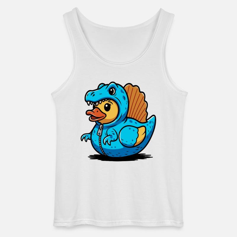Spinosaurus Blauer Dino-Drache Entchen - Gildan Männer Tank Top - Weiß