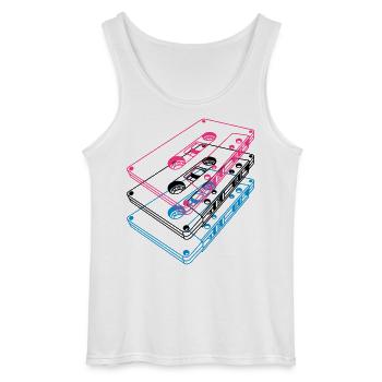 Kassetten 3D – Retro Mixtape Vintage Perspektive - Gildan Männer Tank Top - Weiß - Vorne - AI Model Male 185 dark (185cm)