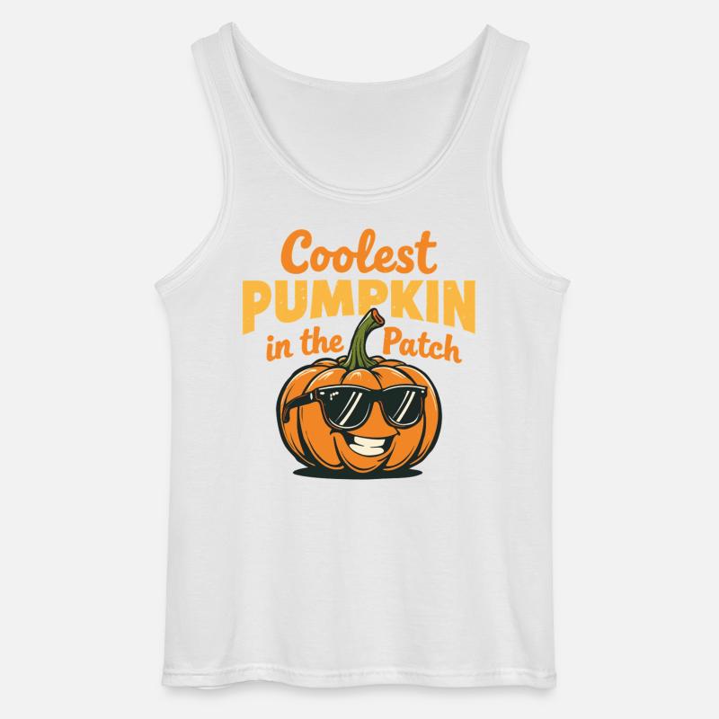 Der coolste Kürbis im Patch - Gildan Männer Tank Top - Weiß