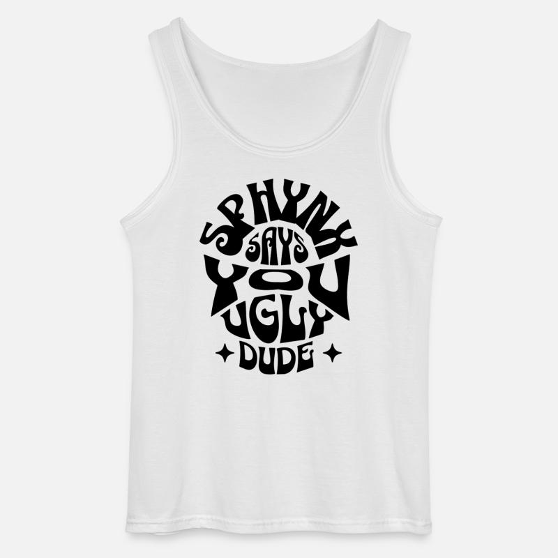 Black Sphynx Katze – lustiger Spruch - Gildan Männer Tank Top - Weiß