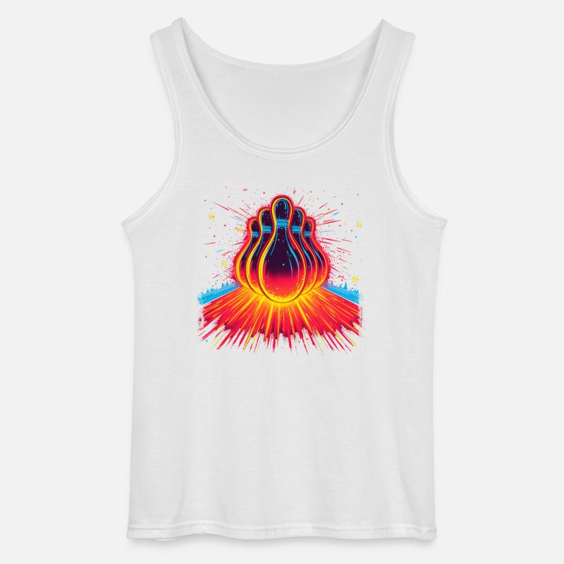 Bowling 90er Look - Gildan Männer Tank Top - Weiß