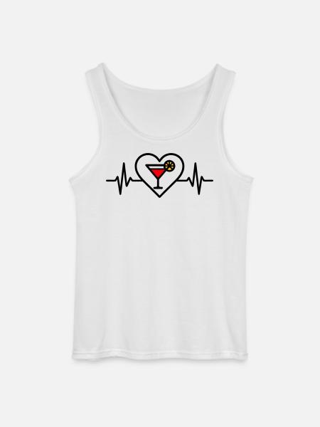 Cocktail Heart Aperitif Drink - Gildan Men’s Tank Top - white