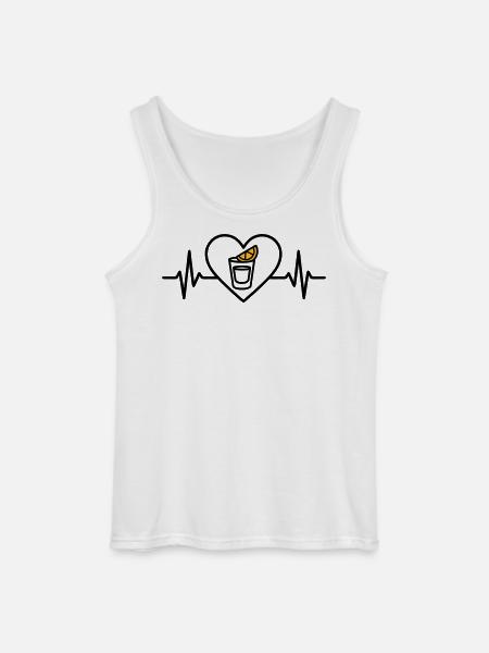 Tequila Shot Heart Aperitif Party - Gildan Men’s Tank Top - white