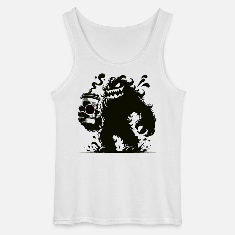 Lustiges Kaffeemonster Comic Design - Gildan Männer Tank Top - Weiß