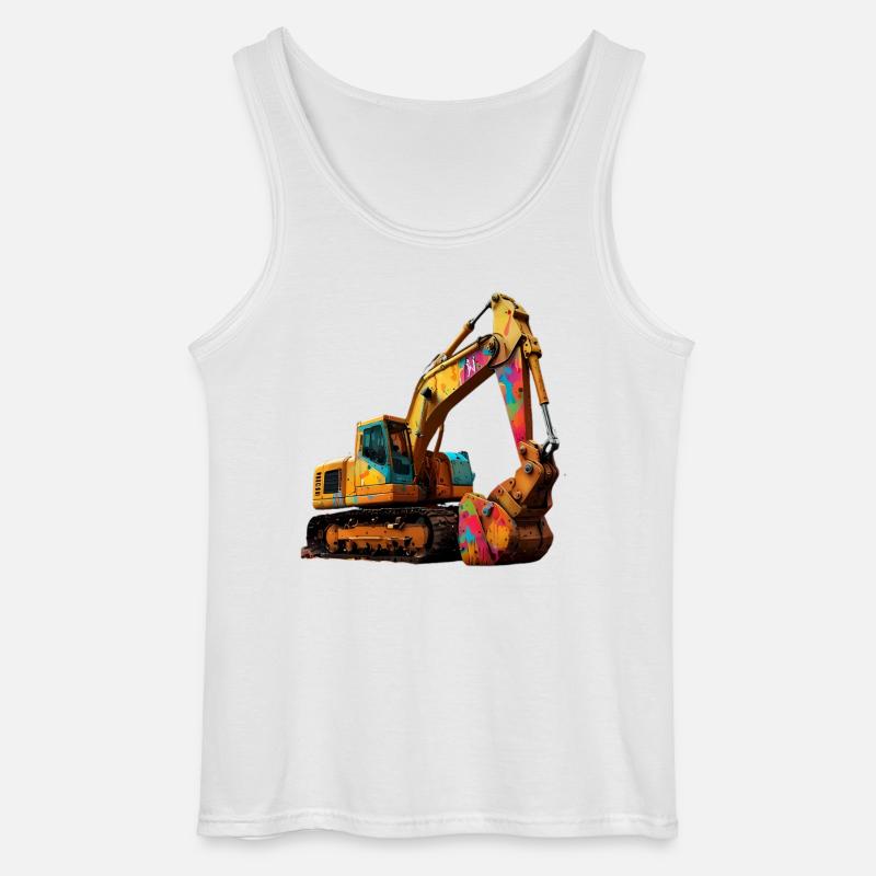 Farbexplosiver Bagger - Gildan Männer Tank Top - Weiß