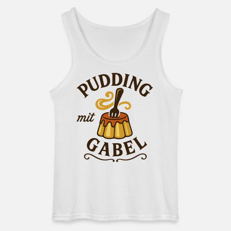 Pudding with fork - Gildan Men’s Tank Top - white