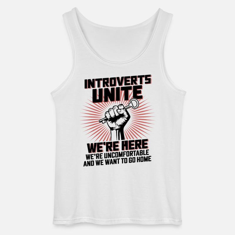 Introverts Unite Here - Gildan Männer Tank Top - Weiß