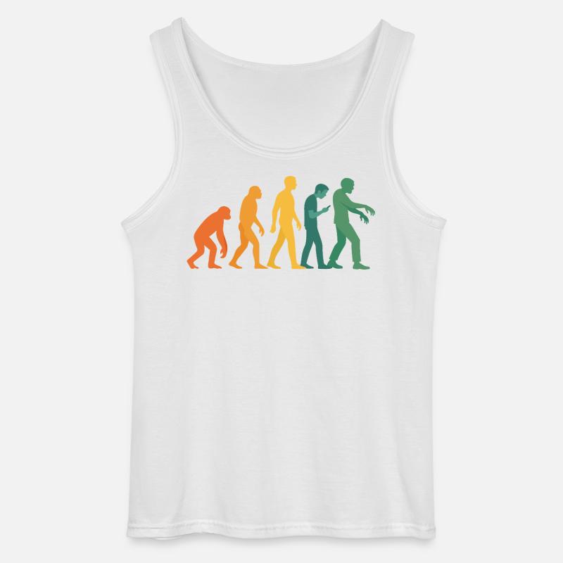 Evolution Silhouette Gradient - Gildan Men’s Tank Top - white
