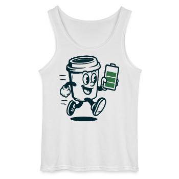 Pile caféinée Buddy - Débardeur Gildan Homme - blanc - Devant - AI Model Male 185 dark (185cm)