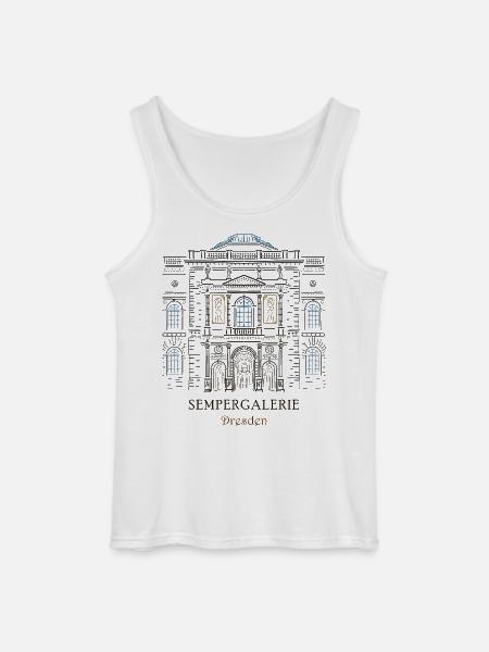 Sempergalerie, Zwinger Dresden hand-drawn - Gildan Men’s Tank Top - white