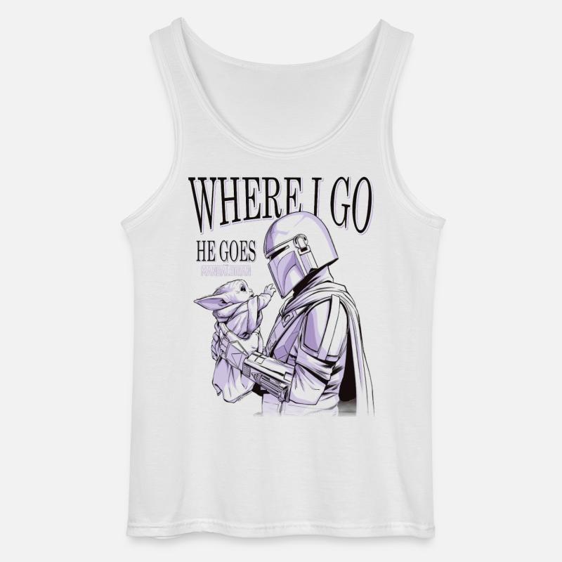Star Wars: Mandalorian Grogu & Mandalorianer  - Gildan Männer Tank Top - Weiß
