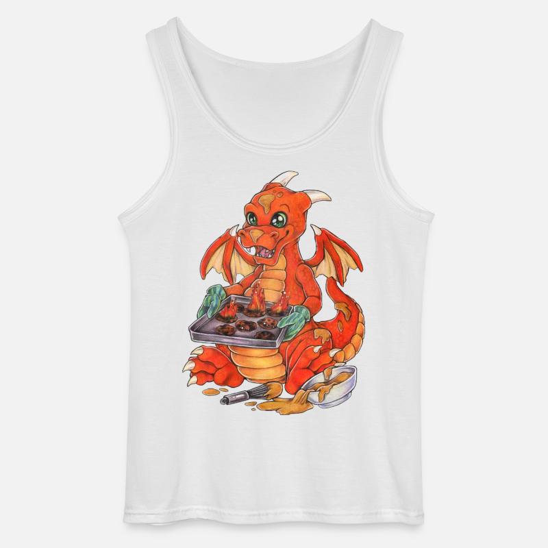 Witziger Drache Plätzchen Backen Weihnachten - Gildan Männer Tank Top - Weiß