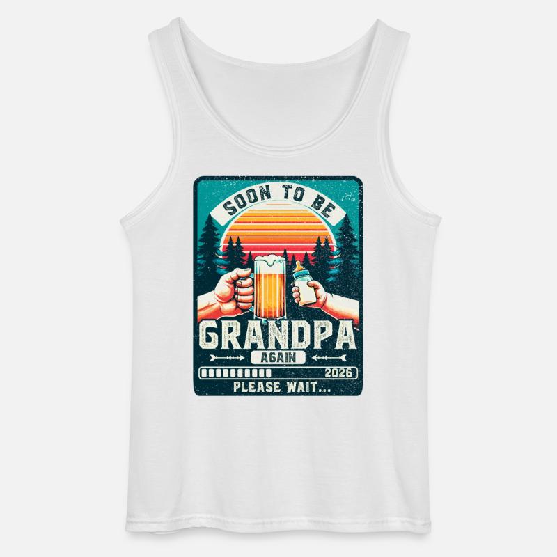 Werdender Opa loading zukünftiger Großvater 2026 - Gildan Männer Tank Top - Weiß