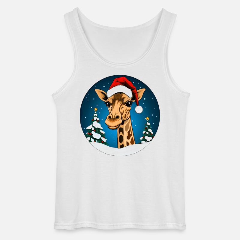 Weihnachtsmann Giraffe - Gildan Männer Tank Top - Weiß